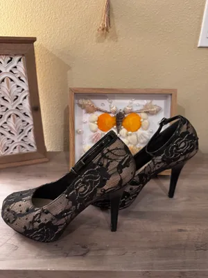 New Madeline Girl lace and rhinestone heels 10 thumbnail 2