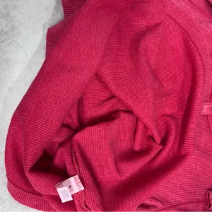Aerie Henley thermal women’s M red waffle knit distressed neckline long sleeve thumbnail 9
