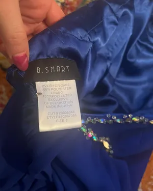 B Darlin Blue Prom Dress With Embellishments thumbnail 7