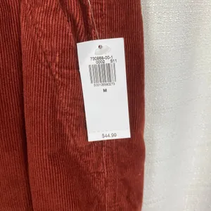 Old Navy Brick Red Corduroy High Rise Pull On Ankle Utility Pants Sz.M NWT thumbnail 8