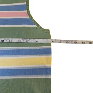 Lauren Ralph Lauren Sweater Vest Green Striped Knit Small Preppy Tennis Prep thumbnail 8