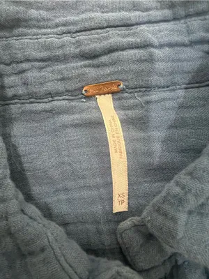Free People Blue Sunstreaks Button Down Shirt Size XS thumbnail 4