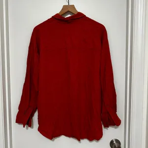 Wilfred Free x Aritzia | Women's Linen Blend Orange Red Button Down Shirt, S thumbnail 2
