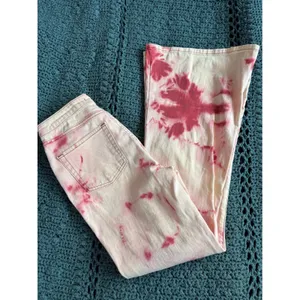 Forever 21 Pink Tie Dye Flare Jeans High Waisted Bell Bottoms Size 27 thumbnail 5