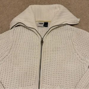 Harley Davidson Women’s Zip Up Sweater Size Medium Y2K Chunky Knit Pullover thumbnail 3