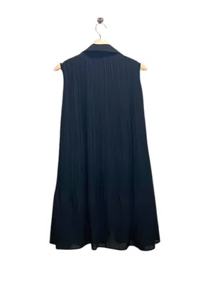 Joie Pleated Sleeveless Mini Dress Black Size L Minimalist Flowy Spring Casual thumbnail 9