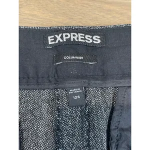 Express Womens Columnist Twill Trouser Pants Size 12R Gray thumbnail 2