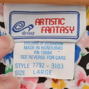 Vintage 80s Artistic Fantasy Floral House Dress Womens Size L Pink Lounge Pocket thumbnail 5