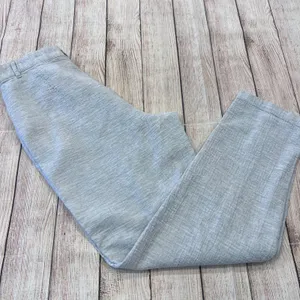 Zara Womens High Rise Textured Cotton Tapered Pants Light Grey Size 4 8574/039 thumbnail 9