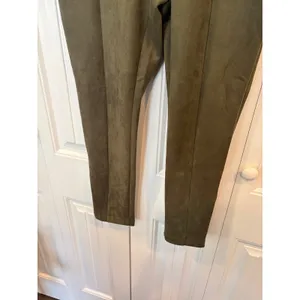 Loft‎ Olive Green Suede Leggings Size Large thumbnail 4