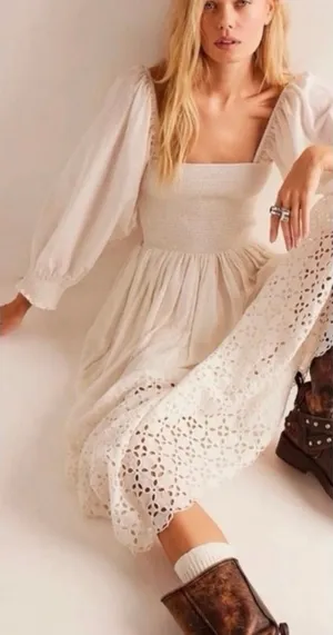 Free people maxi eyelet dress thumbnail 1