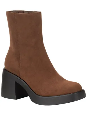 Sun + Stone Womens Tiannaa Faux Micro Suede Ankle Boots Russet Brown 9.5M thumbnail 8