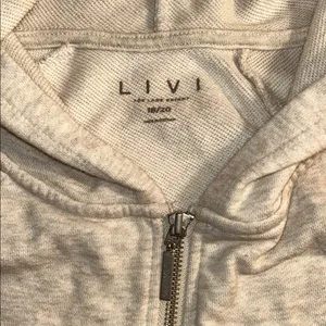 LIVI Lane Bryants Cream Grey Cotton Zip-Up Hoodie sz 18/20 thumbnail 3