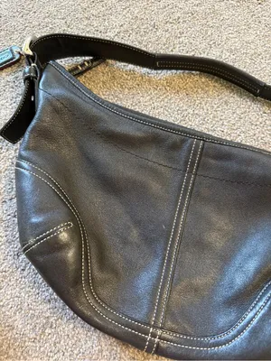 Vintage Coach Soho Hobo Bag Black Leather Style 9464 y2k style thumbnail 7
