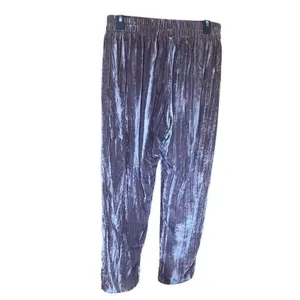 Tina Jo Anthropologie Pink Velour Straight Leg Pants Small #778 thumbnail 6