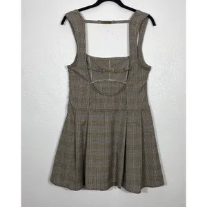 BDG Plaid Fit & Flare Mini Sleeveless Open Back Dress Size L thumbnail 11