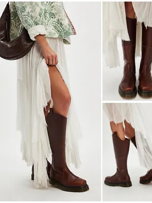 Dr. Martens Amaayah Hi Butterscotch Leather Knee High Boots Size 8 NIB thumbnail 9