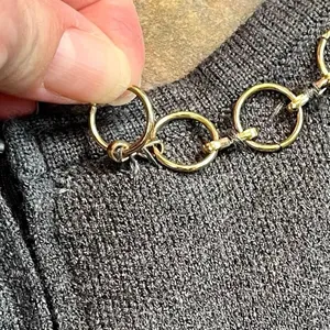 Zara Knit Short Sleeve Gold Chain Sweater Small thumbnail 15