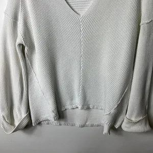 Free People La Brea Relaxed Fit Ribbed V-Neck Knit Women's size‎ small thumbnail 4