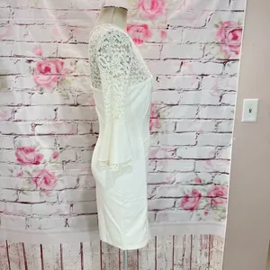 Lulu’s nwt ivory white lace top bell sleeve fitted dress size medium thumbnail 9