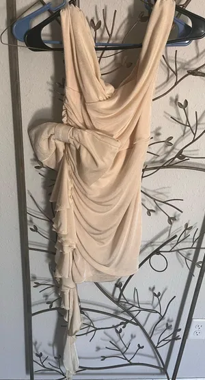 Cream bow dress Tan Size M thumbnail 1