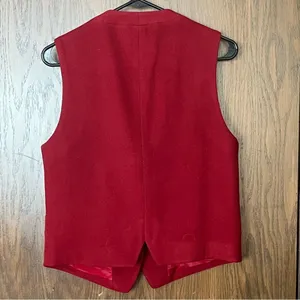 Ann Taylor Vintage Red Wool Vest thumbnail 5