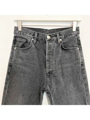 Goldsign‎ Benefit Jeans Size 24 Gray High Rise Straight Rigid Old Money Minimal thumbnail 4