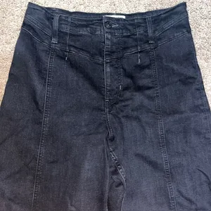 Free People We The Free Libre‎ Wide-Leg Jeans Seamed High Rise Black 31 thumbnail 4