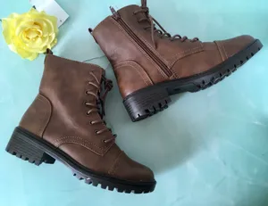 Combat Boots, Size 8 Brown thumbnail 1