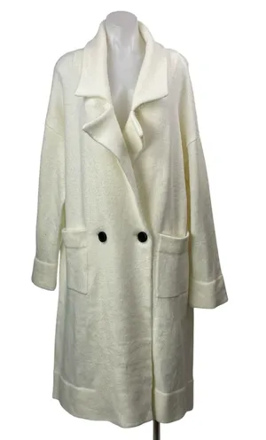 Show Me Your Mumu Melrose Women's White Long Sleeves Knit Sweater Coat Jacket L thumbnail 1