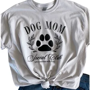 Gildan Dog Mom Social Club X-Large Women’s Ice Gray T-Shirt Short Sleeve thumbnail 1