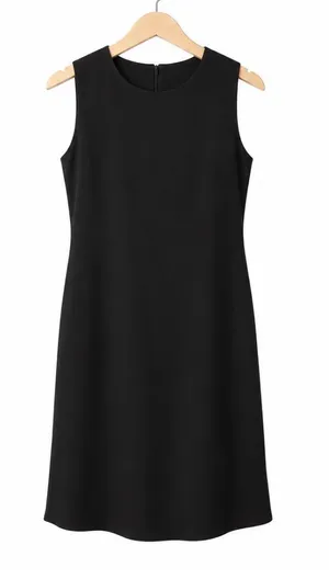 Anne Klein black sleeveless lined minimalist simple professional a-line dress 6 thumbnail 1