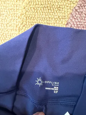 NWT Offline by Aerie Real Me High Rise Crossover Waistband Navy Blue Shorts S thumbnail 4