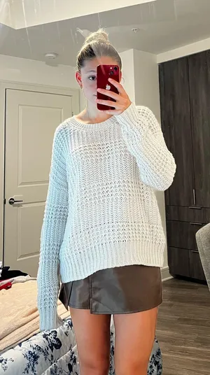 PacSun L.A Hearts White Oversized Sweater thumbnail 1