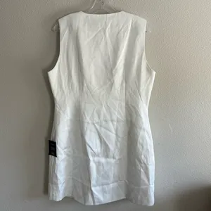 NEW Lulus Sophisticated Icon White Satin Button-Up Mini Dress With Pockets Sz XL thumbnail 12