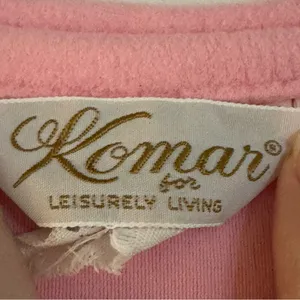 Vintage Komar Pink Butterfly Accent Robe Small Satin Trim Peter Pan Collar 1960s thumbnail 4