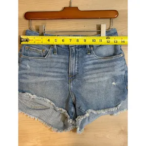 Good American Good Shorts Women 2 Blue‎ Cut Off High Rise Denim Jean Shorts thumbnail 5