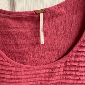 Free People Elsie Linen/Cotton Blend Pink Puff Sleeve Tunic Top Size Small thumbnail 4