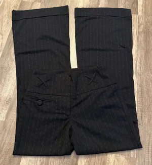 XOXO Y2K Black Pinstripe Low Rise Wide Leg Trouser Pants Size 1/2 thumbnail 1