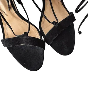 NEW Schutz Fringe Suede Stiletto Sandal Metal and Suede Fringe Black Size 9.5 thumbnail 12