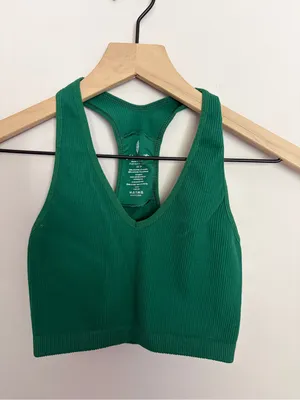 FP Movement Free Throw Green Ribbed Crop Top XS thumbnail 2