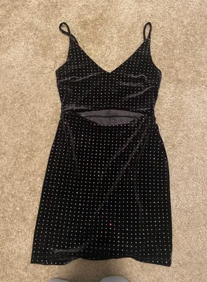 Boutique Velvet Polka Dot Glitter Mini Dress thumbnail 1