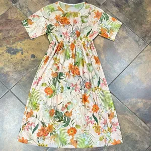 Zara Printed Floral Sheer Polyester Printed Tulle High-Waisted Dress Small thumbnail 4