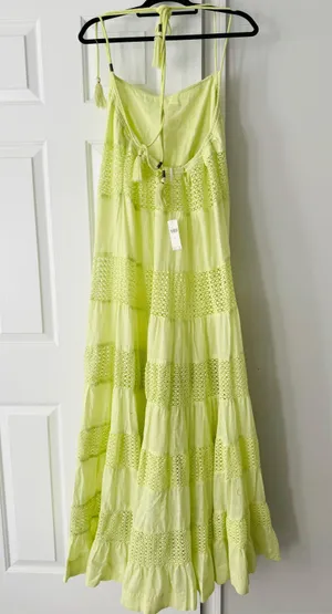 Anthropologie Sheer Lace Tiered Maxi Dress, Size XL thumbnail 9