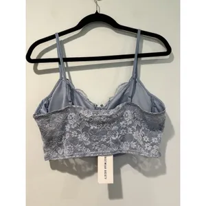 NEW Streetwear Society Bra Crop Top XL Blue Lace Festival Travel Coquette Twee thumbnail 2