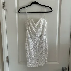 Nookie Confetti Sequin Mini White Bodycon Dress thumbnail 4