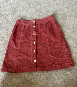 Cloud Chaser Maroon Corduroy Skirt thumbnail 1