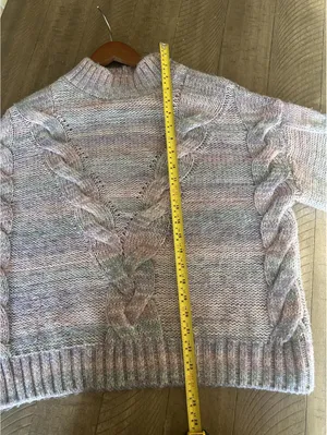Maeve Anthropologie Rachel Textured Knit Mock Neck Sweater Lavender Women Medium thumbnail 10
