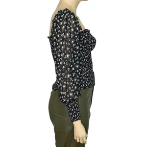 REFORMATION Pinto Smocked Floral Top, Lucien Print, 1X thumbnail 7