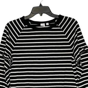 Gap T-Shirt Dress Size XS Black White Striped Womens Blended Fabric‎ LS Pullover thumbnail 2